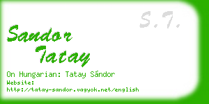 sandor tatay business card