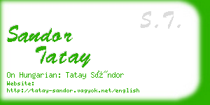 sandor tatay business card